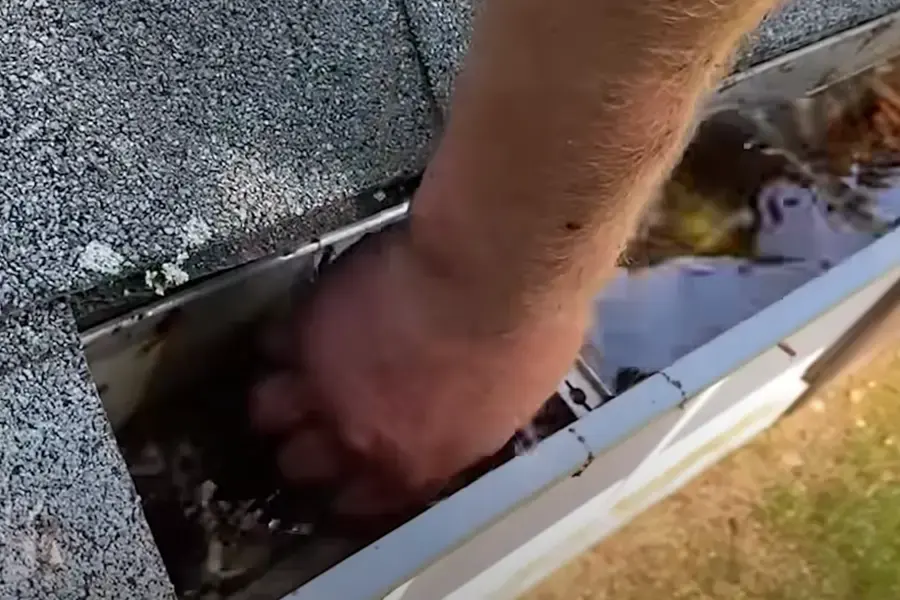 Residential gutter service detail